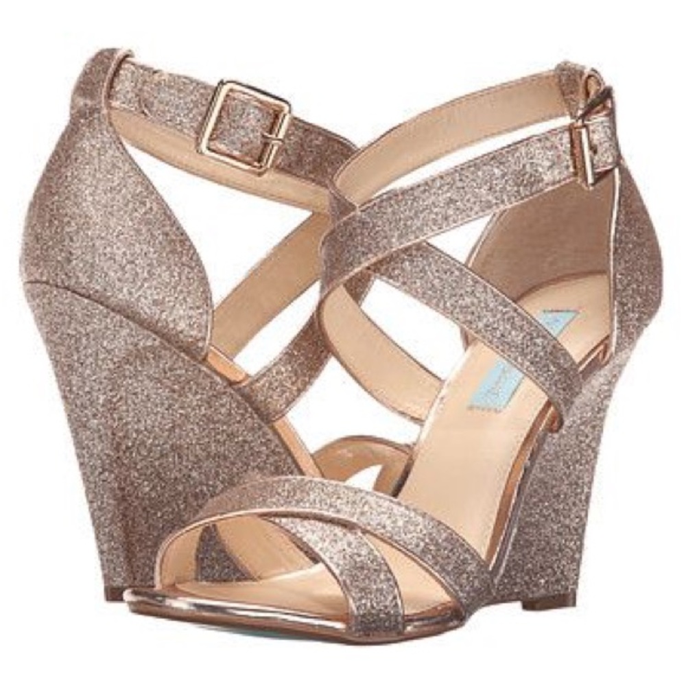 Betsey Johnson Blue Cherl Wedge - Champagne
